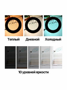 Лампа настольная с лупой и подсветкой для работы 10х Орбита OT-INL90 Белая